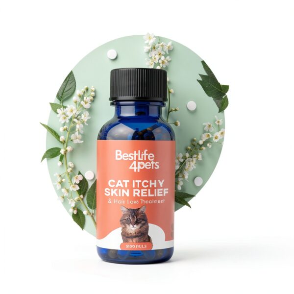 Cat Itchy Skin Relief by BestLife4Pets Allergy and Hair Loss Pills 400-6