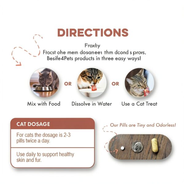 Cat Itchy Skin Relief by BestLife4Pets Allergy and Hair Loss Pills 400-5