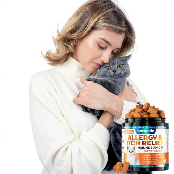Cat Allergy Relief Chews Carmelie 200 Soft Chews Omega3 Probiotic-1