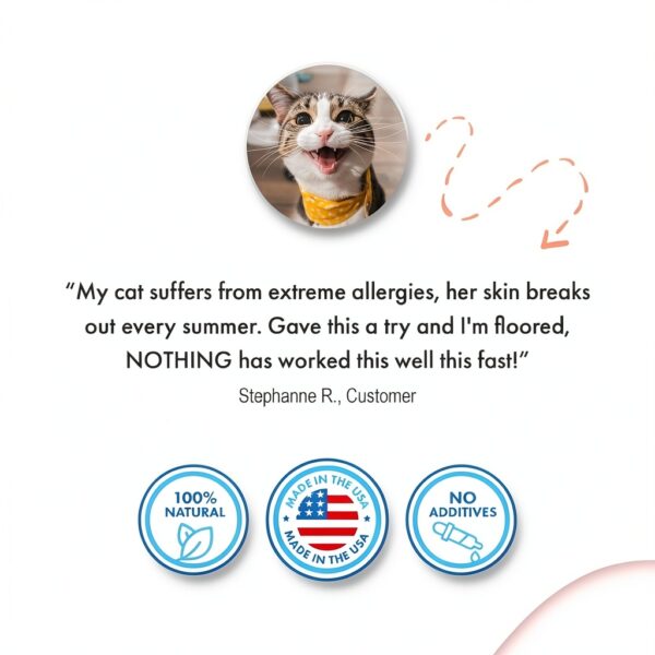 Cat Itchy Skin Relief by BestLife4Pets Allergy and Hair Loss Pills 400-1