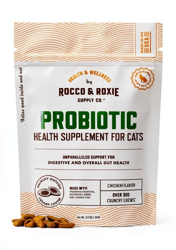 Rocco & Roxie Cat Probiotics for Digestive Health, Chicken Flavored-0