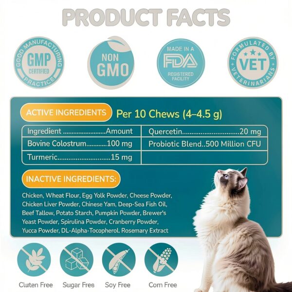 Cat Allergy Relief Woyamay 500 Crunchy Chicken Chews for Itchy Skin-6