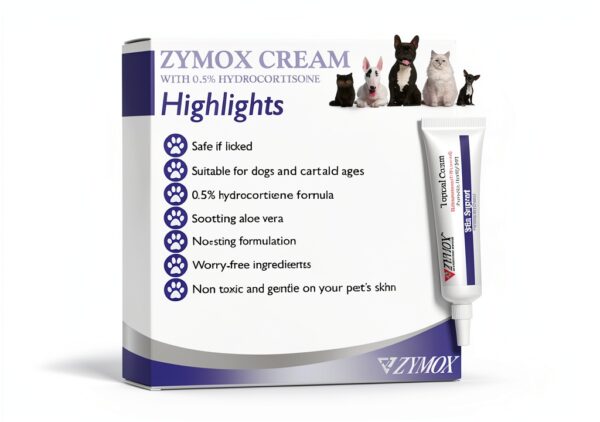 Zymox Topical Cream 0.5% Hydrocortisone for Dogs & Cats 1oz Relief-2