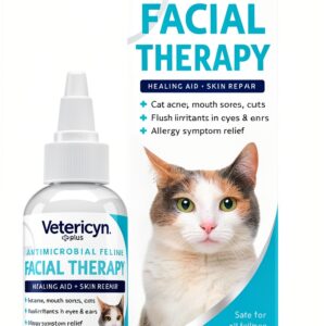 Vetericyn Plus Feline Facial Therapy | Healing Aid and Skin Repair for Different Cat First Aid Needs, Including Cat Acne, Cat Ear and Eye Problems. 2 Ounces-0