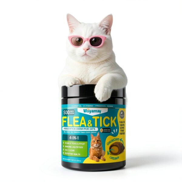 Flea and Tick Prevention for Cats Woyamay 4‑IN‑1 Chew Chicken 500pcs-1