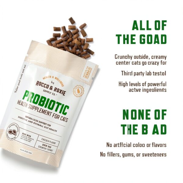Rocco & Roxie Cat Probiotics for Digestive Health, Chicken Flavored-5