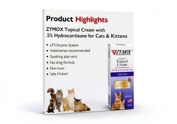 Zymox Cat & Kitten Topical Cream 0.5% Hydrocortisone 1 oz Pet King-1
