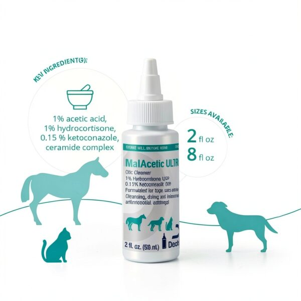 Otic Cleanser 2 oz for Dogs Cats Horses by Dechra – Itch Relief-2