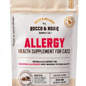 Rocco & Roxie Seasonal Allergy Relief for Cats, Cat Supplements & Vitamins, Probiotics to Support Gut Health, Fish Oil for Skin, Sneezing & Itching from Seasonal Allergies, Tart Cherry Immune Support-0