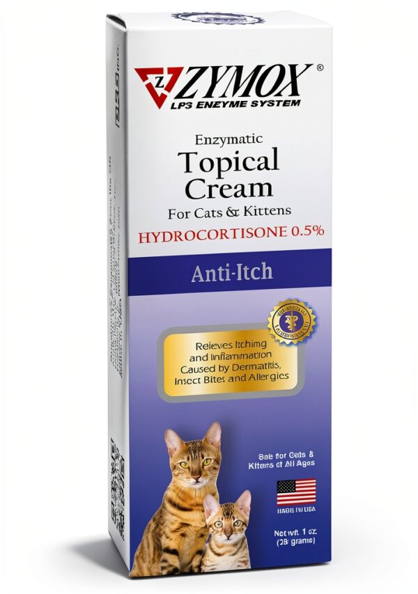Zymox Cat & Kitten Topical Cream 0.5% Hydrocortisone 1 oz Pet King-0