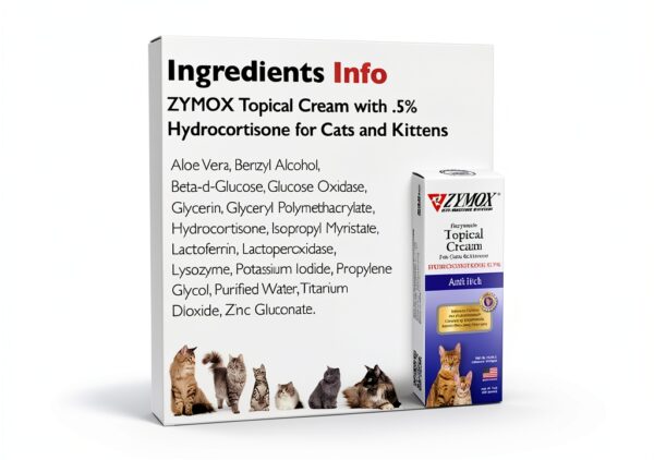 Zymox Cat & Kitten Topical Cream 0.5% Hydrocortisone 1 oz Pet King-3